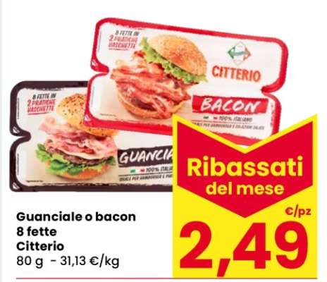 Guanciale o bacon 8 fette
