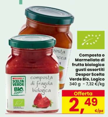 Composta o Marmellata di frutta biologica gusti assortiti