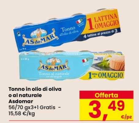 Tonno in olio di oliva o al naturale