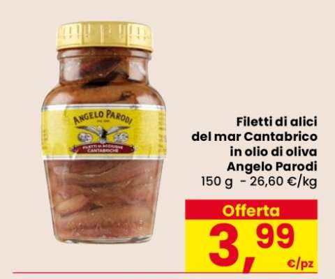 Filetti di alici del Mar Cantabrico in olio di oliva Angelo Parodi