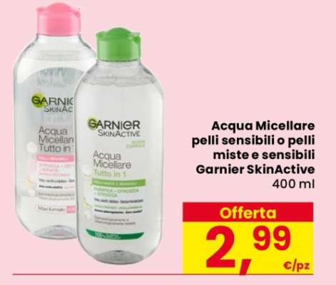 Acqua Micellare pelli sensibili o pelli miste e sensibili Garnier SkinActive