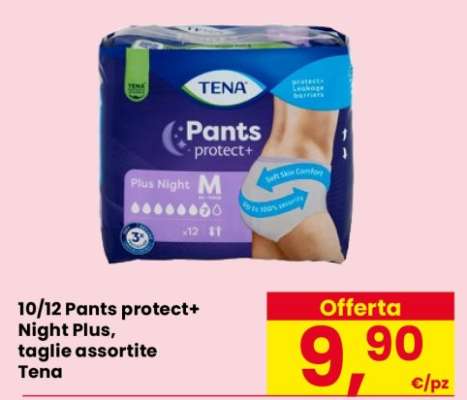 10/12 Pants protect+ Night Plus, taglie assortite Tena