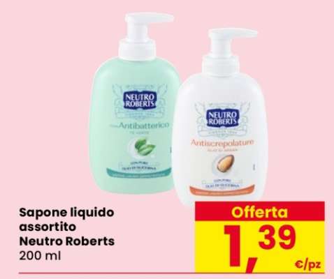 Sapone liquido assortito Neutro Roberts