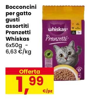Bocconcini per gatto gusti assortiti Pranzetti Whiskas