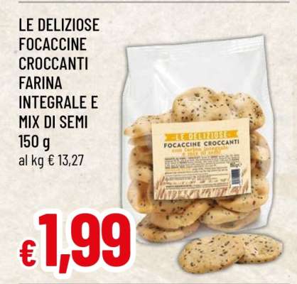 LE DELIZIOSE FOCACCINE CROCCANTI FARINA INTEGRALE E MIX DI SEMI