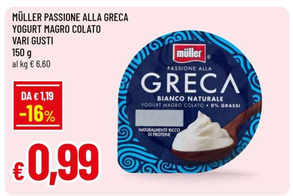 Müller Passione alla Greca Yogurt Magro Colato Vari Gusti