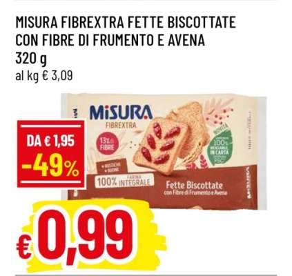 MISURA FIBREXTRA FETTE BISCOTTATE CON FIBRE DI FRUMENTO E AVENA