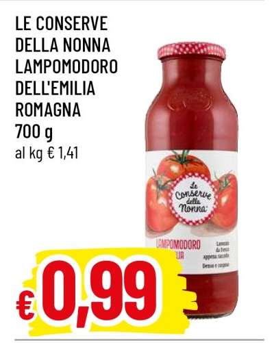LE CONSERVE DELLA NONNA LAMPOMODORO DELL'EMILIA ROMAGNA
