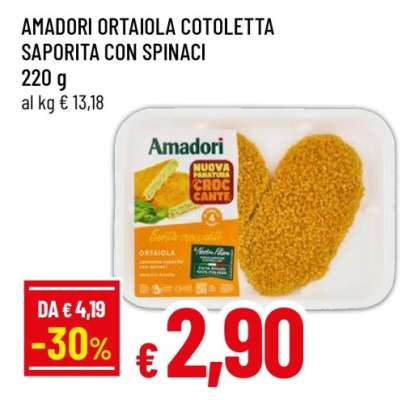 Amadori Ortaiola Cotoletta Saporita con Spinaci