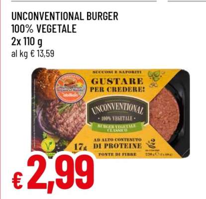 UNCONVENTIONAL Burger 100% Vegetale