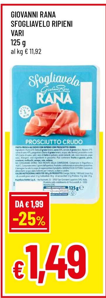 GIOVANNI RANA SFOGLIAVELO RIPIENI VARI