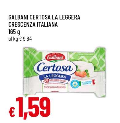 GALBANI CERTOSA LA LEGGERA CRESCENZA ITALIANA