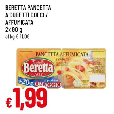 Beretta Pancetta a Cubetti Dolce/Affumicata