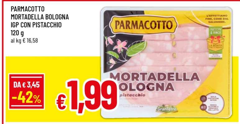 PARMACOTTO MORTADELLA BOLOGNA IGP CON PISTACCHIO