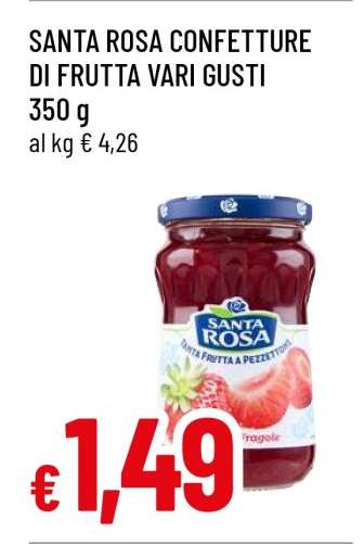 SANTA ROSA CONFETTURE DI FRUTTA VARI GUSTI