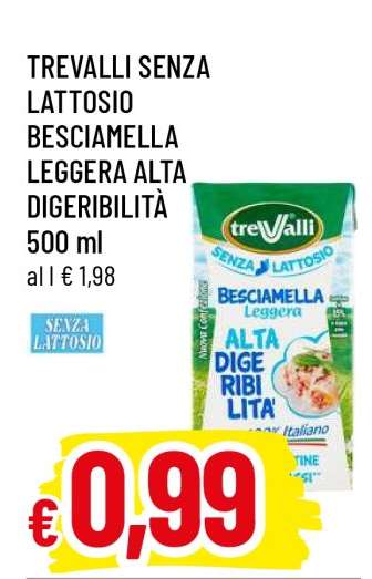 Trevalli Senza Lattosio Besciamella Leggera Alta Digeribilità