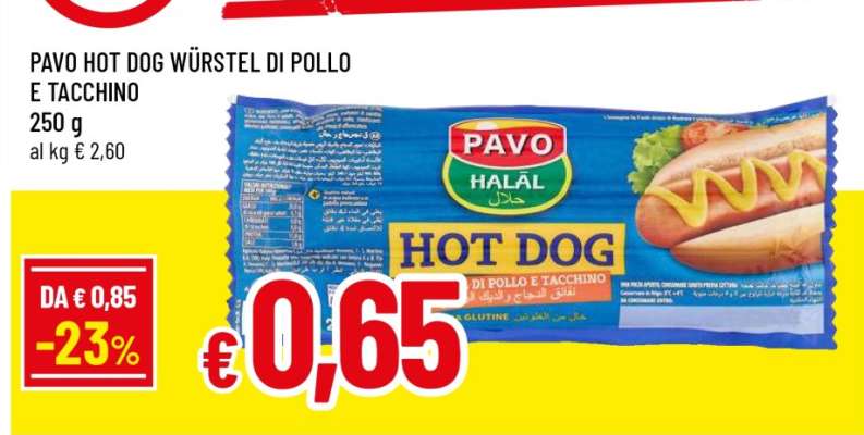 PAVO HOT DOG WÜRSTEL DI POLLO E TACCHINO
