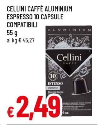 CELLINI CAFFÈ ALUMINIUM ESPRESSO 10 CAPSULE COMPATIBILI