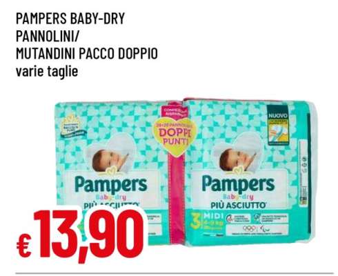 PAMPERS BABY-DRY PANNOLINI/MUTANDINI PACCO DOPPIO