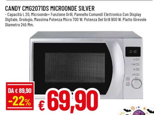 CANDY CMG2071DS MICROONDE SILVER