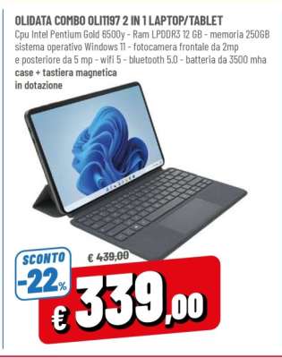 OLIDATA COMBO OLI1197 2 IN 1 LAPTOP/TABLET