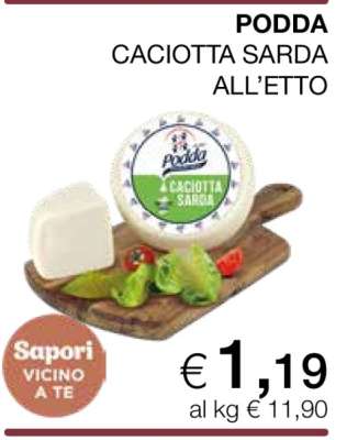 PODDA CACIOTTA SARDA ALL’ETTO