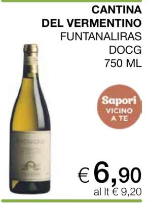 CANTINA DEL VERMENTINO FUNTANALIRAS DOCG 750 ML