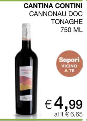 CANTINA CONTINI CANNONAU DOC TONAGHE 750 ML
