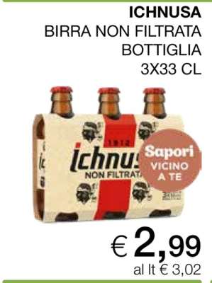 ICHNUSA BIRRA NON FILTRATA BOTTIGLIA 3X33 CL