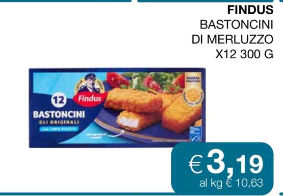 FINDUS Bastoncini di Merluzzo x12 300 g