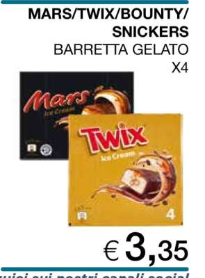 MARS/TWIX/BOUNTY SNICKERS