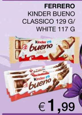 FERRERO KINDER BUENO CLASSICO 129 G/WHITE 117 G