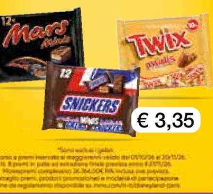 Snickers, Mars, Twix Minis