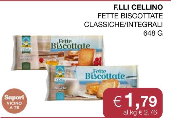 F.LLI CELLINO FETTE BISCOTTATE CLASSICHE/INTEGRALI