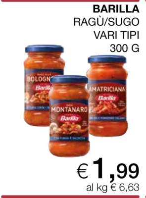 BARILLA RAGÙ/SUGO VARI TIPI