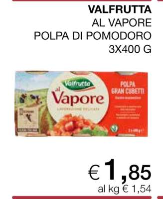 VALFRUTTA AL VAPORE POLPA DI POMODORO 3X400 G