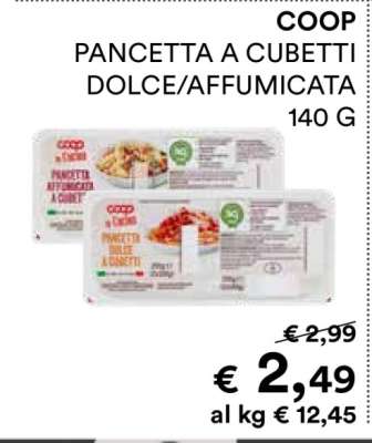 COOP Pancetta a cubetti Dolce/Affumicata