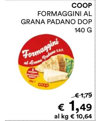 COOP FORMAGGINI AL GRANA PADANO DOP 140 G