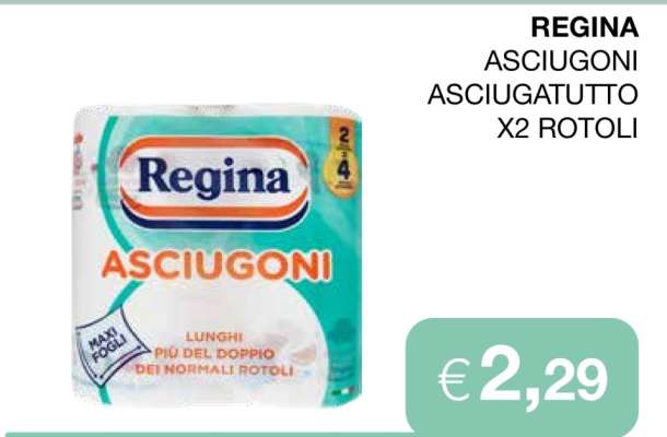 REGINA ASCIUGONI ASCIUGATUTTO X2 ROTOLI