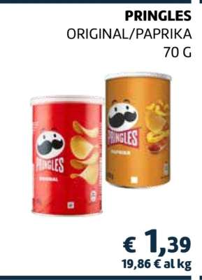 PRINGLES ORIGINAL/PAPRIKA 70 G