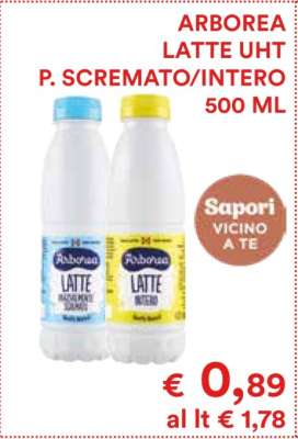 ARBOREA LATTE UHT P. SCREMATO/INTERO 500 ML
