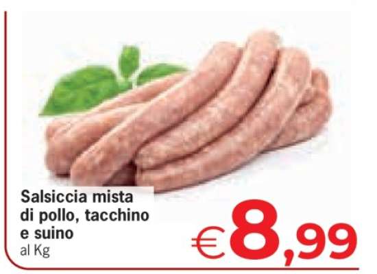 Salsiccia mista di pollo, tacchino e suino
