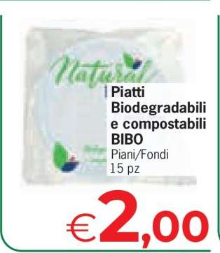 Piatti Biodegradabili e compostabili BIBO