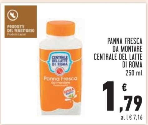 Panna Fresca da Montare Centrale del Latte di Roma