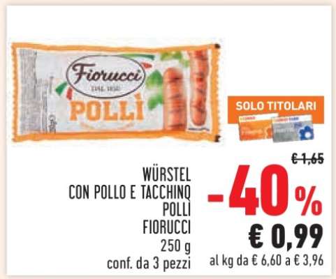 Würstel con Pollo e Tacchino Polli Fiorucci