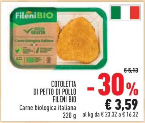 COTOLETTA DI PETTO DI POLLO FILENI BIO