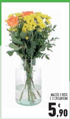MAZZO 3 ROSE E 3 CRISANTEMI