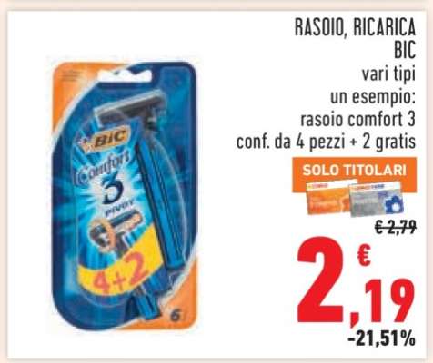 RASOIO, RICARICA BIC