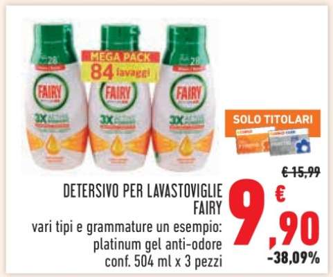DETERSIVO PER LAVASTOVIGLIE FAIRY