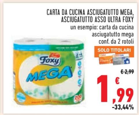 Carta da cucina asciugatutto Mega, Asciugatutto Asso Ultra Foxy